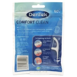 Dentek Comfort Clean (flos, rager, tongschraper) | Met fluoride coating | 60 stuks