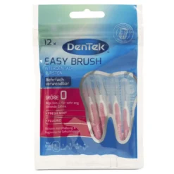 Dentek Easy Brush Ultrafijne interdentale ragers met Mint- en Fluoridecoating | ISO 0 - 0,4mm | 12 stuks