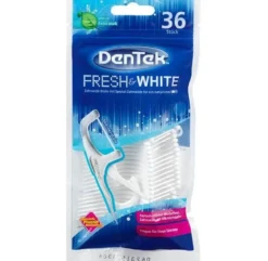 Dentek Flospicks Witte Tanden met Mintcoating | 36 stuks