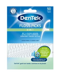 Dentek Floss Picks 3 in 1 | Fluoride Mint | 50 stuks