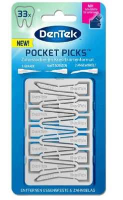 Dentek Pocket Picks | Verschillende Tandenstokers Voor Onderweg | 33 stuks