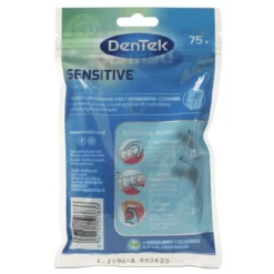 DenTek Sensitive (flos, stoker, tongschraper) | Met Fluoride Coating | 75 stuks