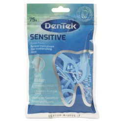 DenTek Sensitive (flos, stoker, tongschraper) | Met Fluoride Coating | 75 stuks