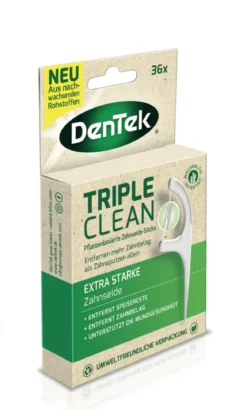 Dentek Triple Clean Vegan Flospicks met Fluoridecoating | 36 stuks