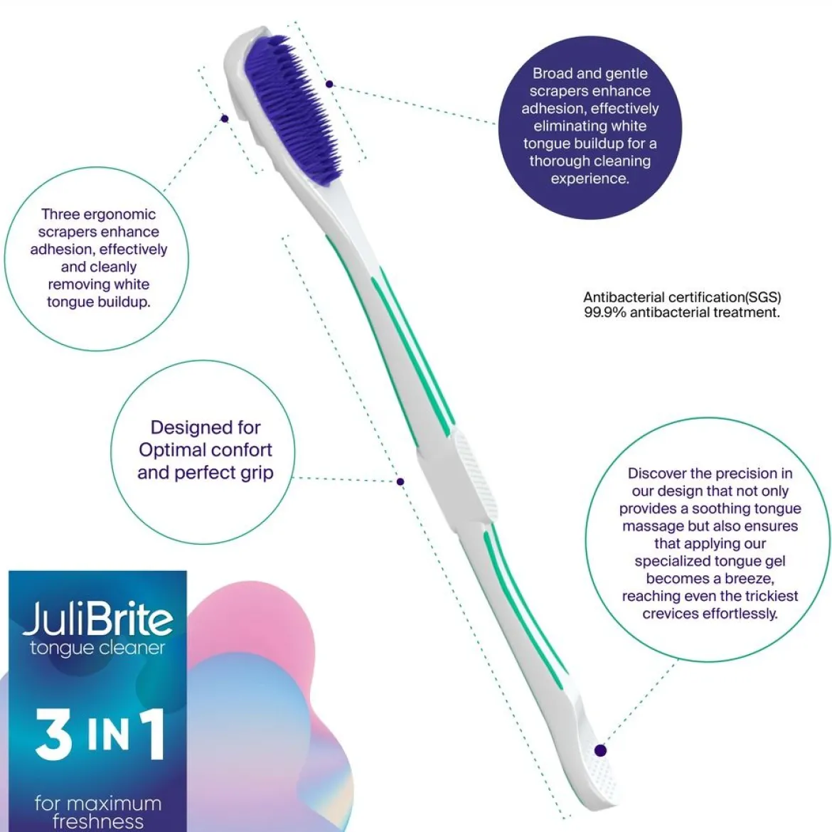 JuliBrite® Tongreiniger 2-pack (paars)