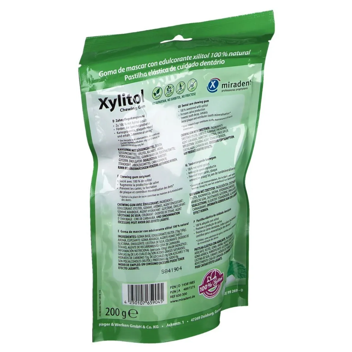 Miradent Xylitol Chewing Gum Spearmint 200 stuks