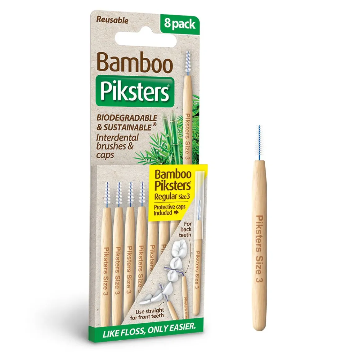 Piksters Bamboe Interdentale Ragers - Maat 3 (Regular)