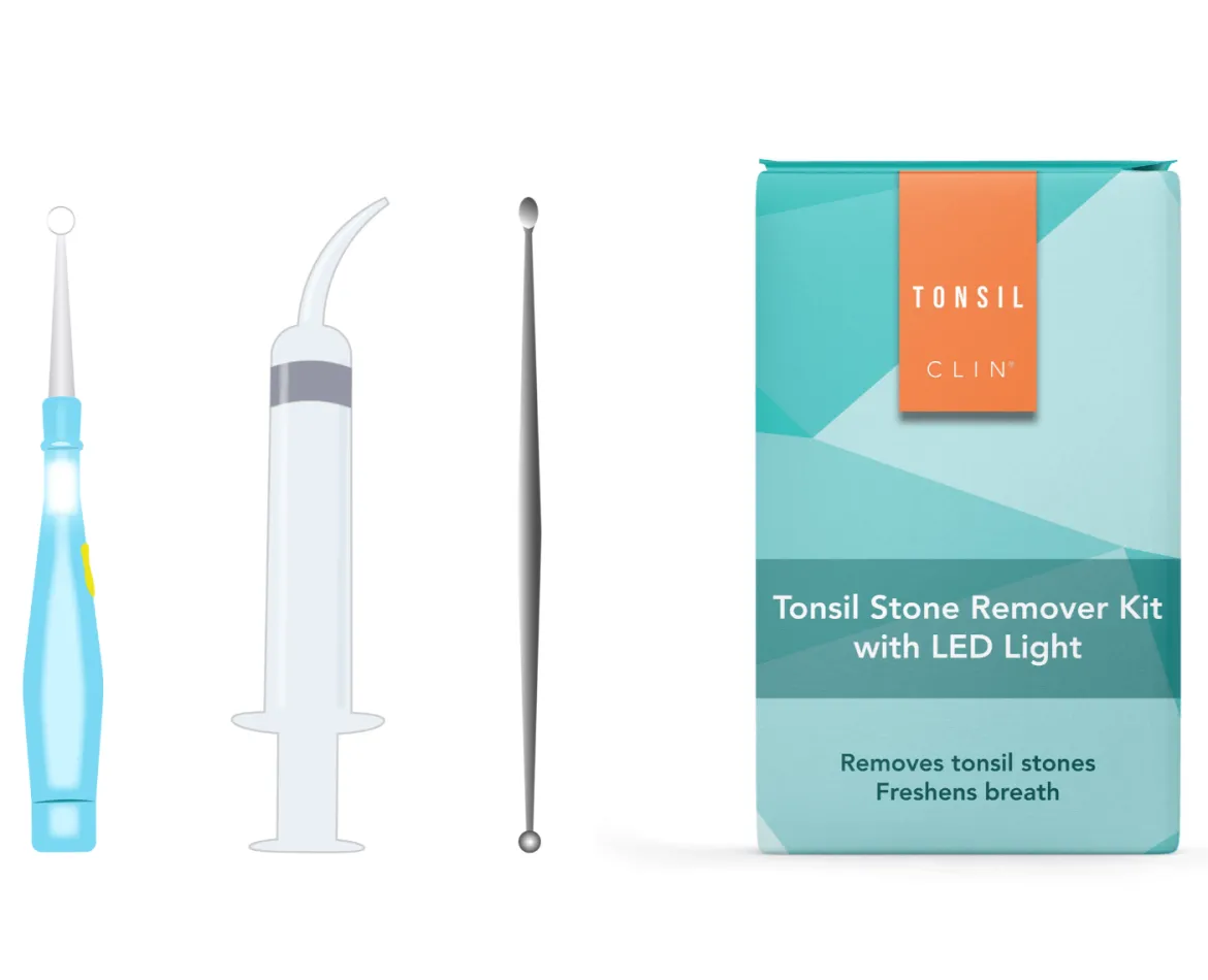 Tonsilclin Amandelstenen Verwijder Set + LED licht